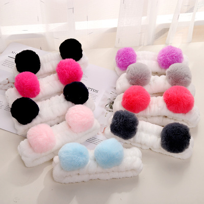 Korea's version of plush hair with cute elastic band girl makeup face face headband promotional gifts wholesale