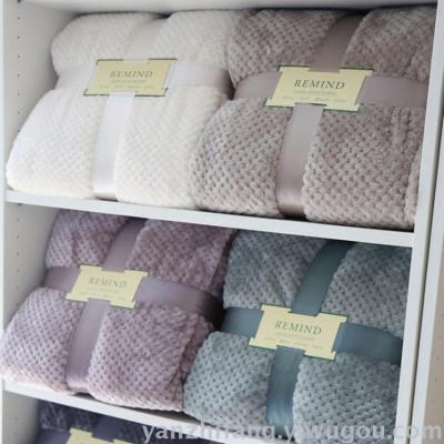 Pure bebel mesh pinechecked flannel foreign trade blanket thickened plain gifts air conditioning blanket cover blanket