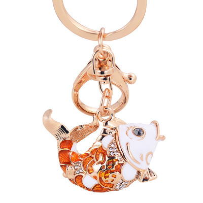 Carp car alloy key ring girl's bag hanging pendant