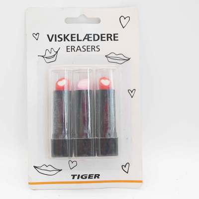 3 Lipstick series erasers set