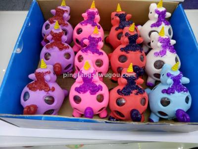 Painted Unicorn Colorful Beads Vent Ball