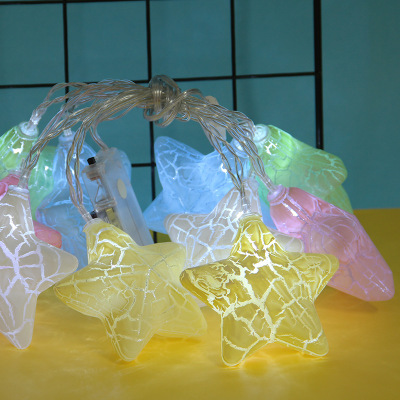 Cracked star lights with a series of Nordic wind - filled star lights battery lamp arrangement