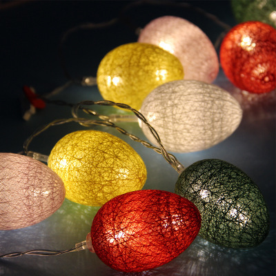 Cotton thread ball battery cotton thread egg lamp string Christmas Easter egg party decorative light