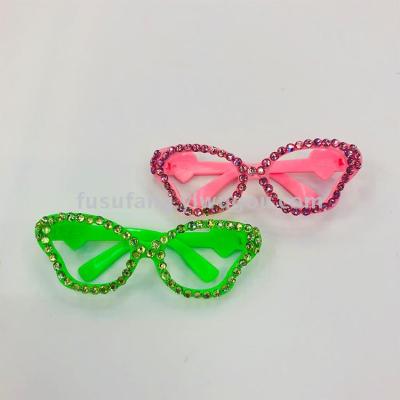 Pet decorative arts and crafts small eyeglasses bows with diamond toy eyeglasses accessories glasses 147