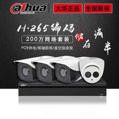 Dahua 2 Million Monitoring Equipment Set Poe Network Home HD Night Vision H.265 Surveillance Camera Lens Set