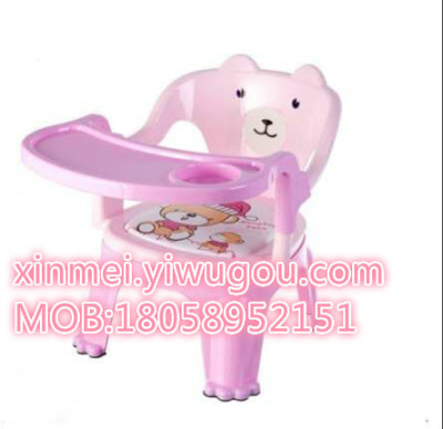 Environmental protection plastic new style children's dining chair blue pink baby eat dinner table secretary
