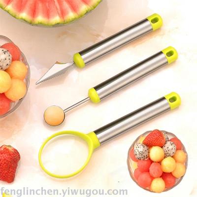 Stainless steel fruit cutting utensil stainless steel ball cutting watermelon scoop carving knife cutting tool set