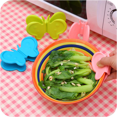 Butterfly silicone anti-ironing insulated gloves kitchen tray holder oven protector bowl holder