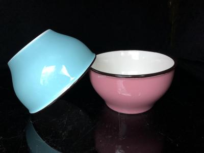 Enamel enameled bowl and saucer in 3-4 colors