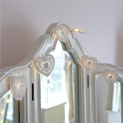 White tie yi heart LED battery lamp string european-style hanging lamp girl's room hot selling holiday decoratio
