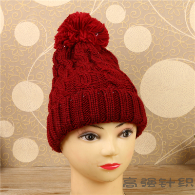 The new autumn winter Pregnant women go out to add velvet and thick windproof hat knitted wool budgets crescent hat