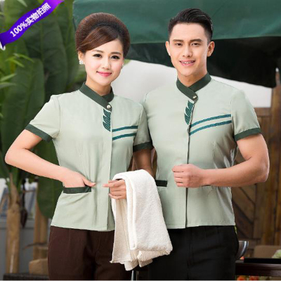 Hotel work clothes summer wear women's cleaning clothes cleaner uniform short-sleeved cleaning clothes