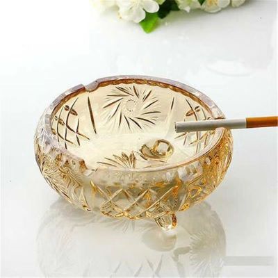 Glass Gold-Plated Tripod Ashtray Glass Gold-Plated Square Ashtray