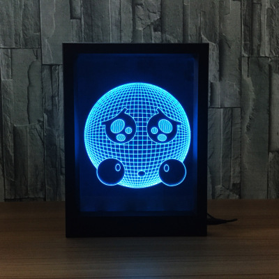 Emoticons led photo frame night light 3D lamp USB new special decorative light photo frame night light