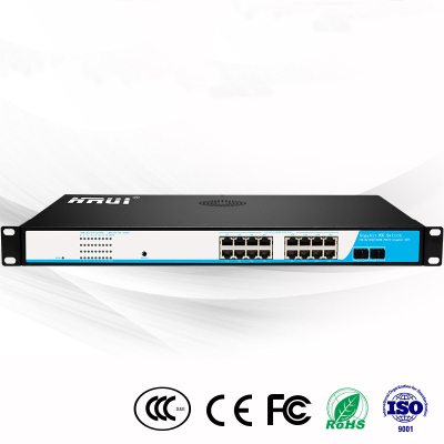 Gigabit 16-Port Intelligent Power Supply PoE Switch 2 SFP Optical Port Monitoring APF3-17162