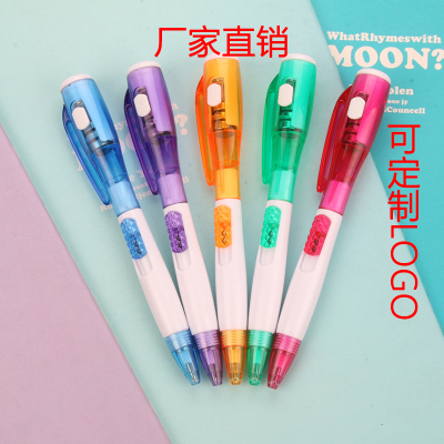 Korean Creative Stationery Cute New Exotic with LED Luminous Flashlight Multi-Function Ballpoint Pen Student Gifts