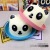  little panda roll The edge of The pot hat children summer straw hat