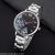 New steel band black elegant temperament floret ladies watch