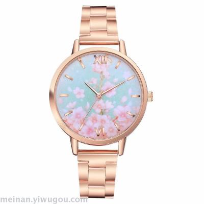 The new little fresh lady with a small floral student watch
