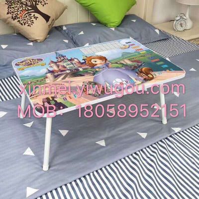 White pipe portable bed desk cartoon student lazy table eat dinner table study table small table