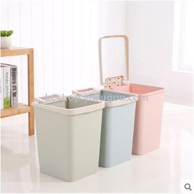 Household trash can with no cover tape pressure paper basket