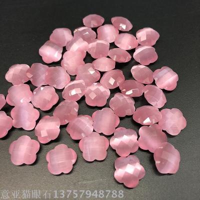 Cat's eye stone cut face carved face shaped customized plum flower accessories diy accessories