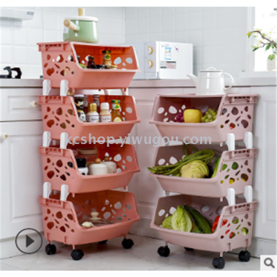 Kitchen shelf, pulley storage rack, fruit and vegetable basket.