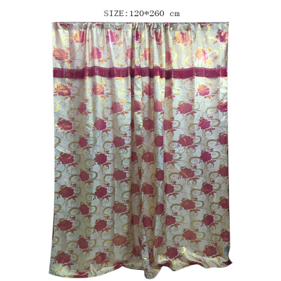 African and South American curtains with fancy cloth and large flowered bonnet curtains