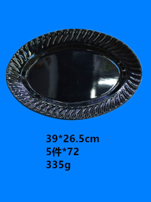 Oval inner corrugated disk black copy of ceramic melamine stock spot