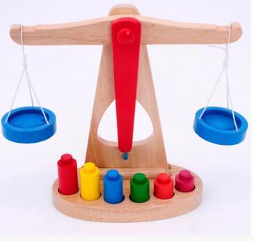 Wooden balance scales for children's early education toys