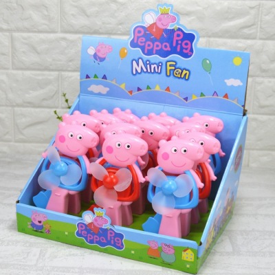 Peppa Pig Manual Fan Student Carry around Children Hand Pressure Handheld Mini Small Toy Fan Wholesale