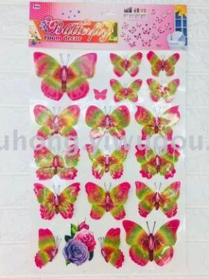 Manufacturer direct selling hm-br color butterfly three-dimensional layer paste creative simulation butterfly