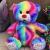Hot style new LED light can add music TY big-eyed rainbow bear leopard print bear stuffed animal plush toys