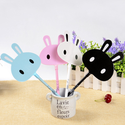 Creative Cartoon Cute Rabbit Fan Gel Pen Ball Pen Full Needle Tube Black Children's Prizes Gift Pen Promotional Pen