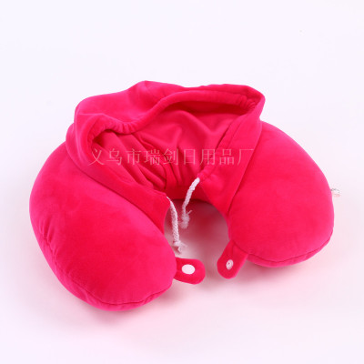 U-shaped pillow with cap for neck protection