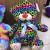 Hot style new LED light can add music TY big-eyed rainbow bear leopard print bear stuffed animal plush toys