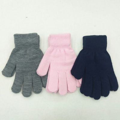 Gloves knit monochrome acrylic Gloves keep warm