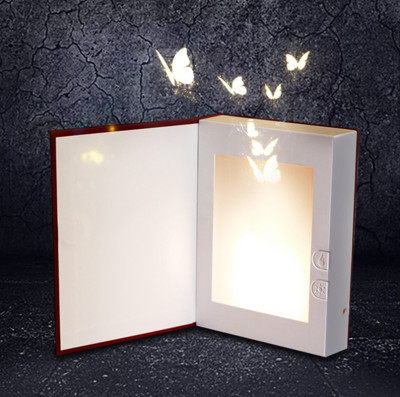 Creative USB charging flame lamp new LED folding book lamp magic night lamp