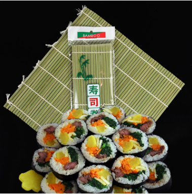 Green Peel Sushi Maker Kitchen Gadgets Sushi Roll Sushi Tools Bamboo Curtain Kimbap Green Peel Sushi Machine