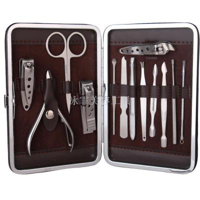 Manicure and manicure tool set, nail scissors, pliers, foot knife, eyebrow clip, acne needle set, 13 pieces