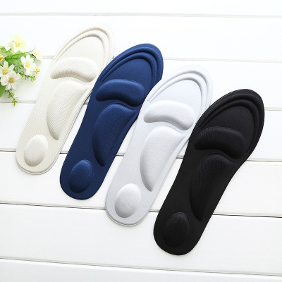 4D sports insole breathable, sweat- resolved, deodorizing foot arch pad anti-odorizing, soft shock-absorbing, haibo granule massage insole wholesale
