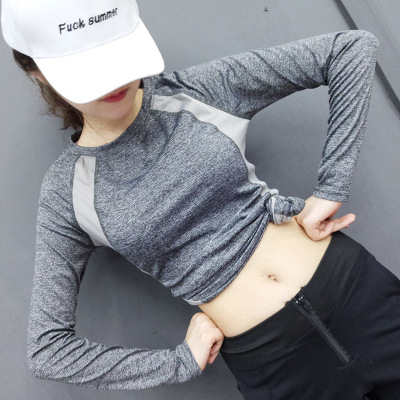 Sports T-shirt women loose running training yoga clothing fitness shirt long sleeves spring and summer thin breathable speed dry clothes women
