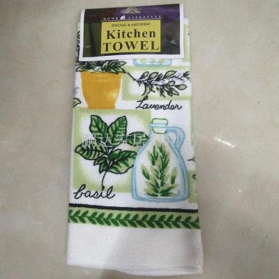 Hot style fruit print dishcloth kitchen products do not touch oil do not remove wool dishtowels