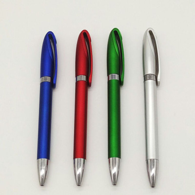 Rotating and twisting ballpoint pen spray paint color bar pen body can customize the exclusive LOGO gift advertising pen