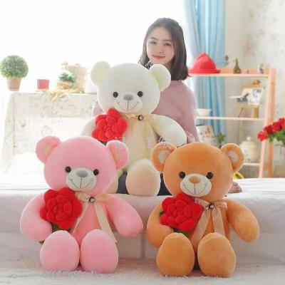 New rose watch, white bear, red bear, teddy bear, cloth doll, big bear