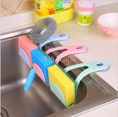 Nordic Style Kitchen Sponge Draining Rack Brush Storage Rack with Suction Cup