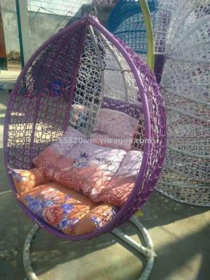 Outdoor indoor hanging basket and iron art imitation rattan bird nest rattan chair balcony european-style swing toys