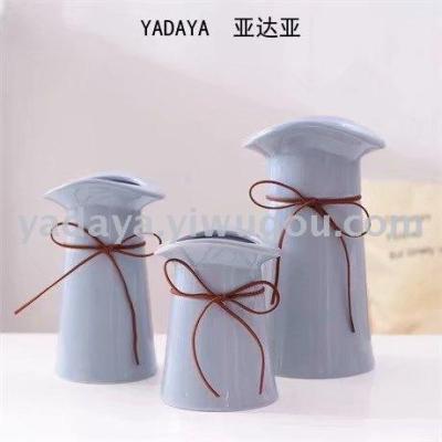 Ceramic vase waterproof candy color matte enrolled light purse bow small, fresh and simple modern
