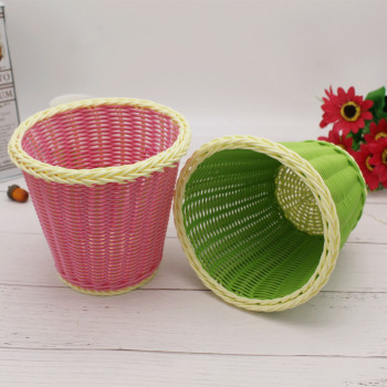 Colorful woven fruit basket willow woven storage basket jewelry basket craft blue hand-woven basket