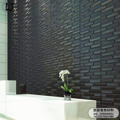 Colorful 3 d decorative wallboard green plant fiber PVC laminated metal wallboard